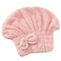 Microfiber Bath Towel Hair Dry Hat Quick Drying Bath Cap For Long Hair(Pink) image 2