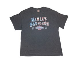 Harley Davidson Las Vegas Nevada American Flag &amp; Skull Black T-shirt Sz ... - $14.20
