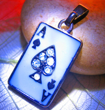 Haunted Free W $49 Clover Luck Magick 925 Enamel Ace Card Charm Witch CASSIA4 - $0.00