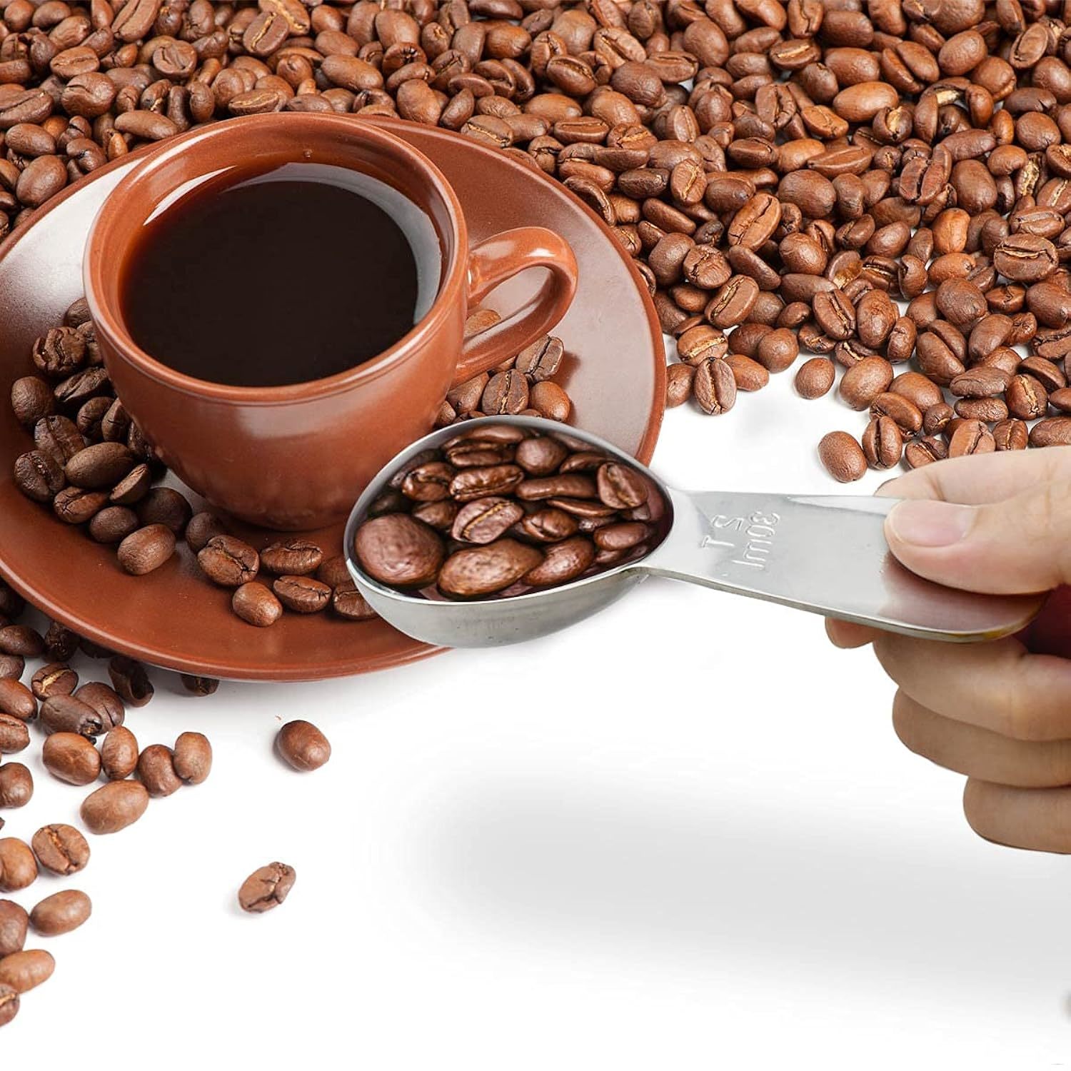 Long Handle Coffee Scoop 1 Tbsp Measuring Scoop Spoon 1 Tablespoon  Stainless Steel Coffee Scoop for Ground Coffee Bean Tea Sugar Flour Liquid