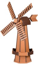 41&quot; POLY WINDMILL Cedar &amp; Brown Working Dutch Garden Weathervane Amish M... - $539.97
