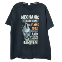 Mechanic Caution Flying Tools &amp; Offensive Language Likely T-Shirt Fruit ... - $6.76