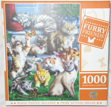 MasterPieces 1000 Piece Jigsaw Puzzle Furry Friends BUTTERFLY CHASERS ki... - $37.36