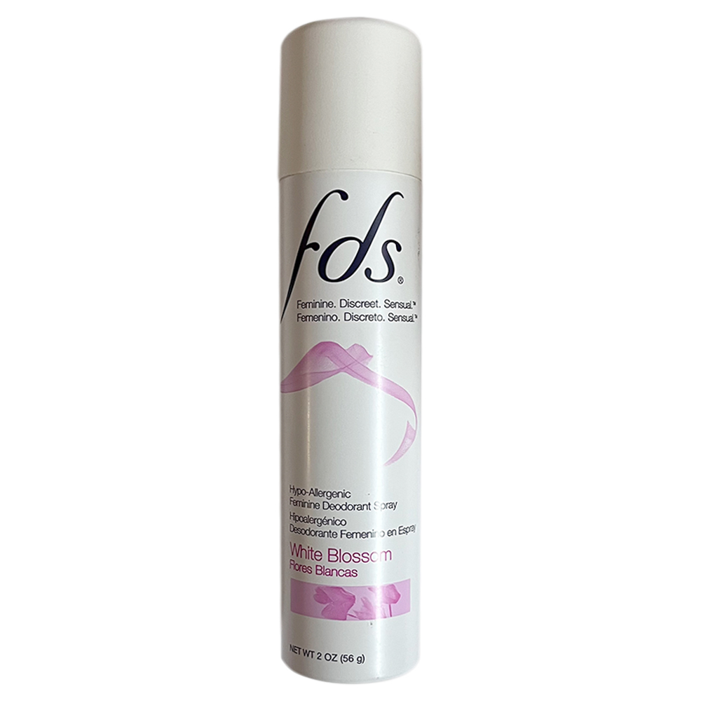 Pack of 4 New FDS Feminine Deodorant Spray, White Blossom, 2 oz Body