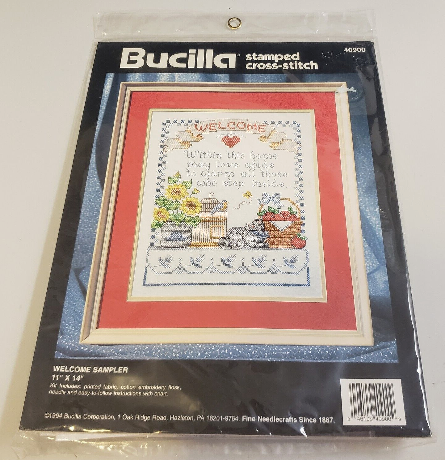 Bucilla Stamped Embroidery Kit 6 Round, Flower Box