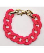 Hot pink rubber coated acrylic chunky chain link bracelet - $12.00