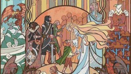counted Counted Cross Stitch WoW and Lotr Stained Glass 347*195 stitches BN947 - $3.99