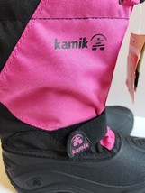 KAMIK Snowfox Snow Boots Kids Youth Girls 1 Pink Black NEW - $49.37