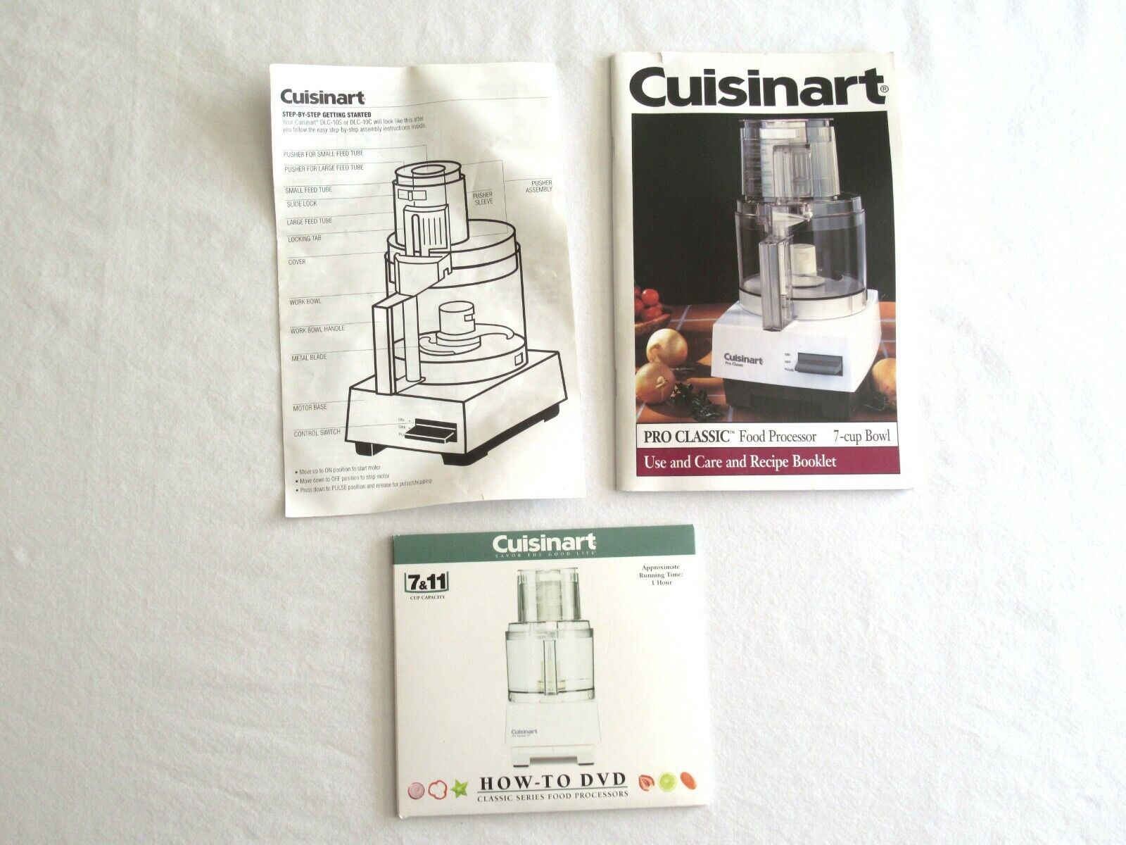 Cuisinart DLC-10 Pro Classic 7 Cup Food Processor Instruction Manual Recipe  Book