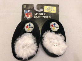 Steelers Sport Slippers Baby Size Large 6-9 Months Black - $15.98