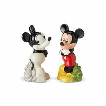 Walt Disney Mickey Mouse Then and Now Ceramic Salt & Pepper Shakers Set BOXED - $19.34