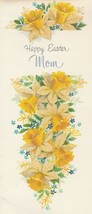 Vintage Easter Card Daffodils for Mom Glitter Gibson 1960&#39;s - $7.91
