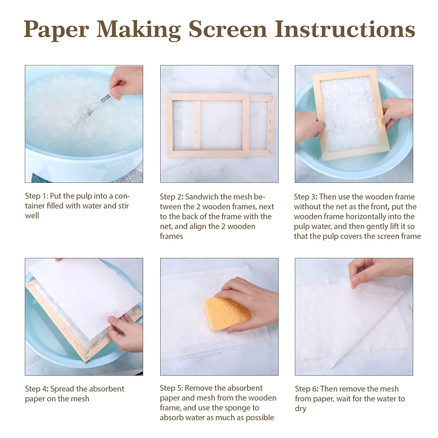 3 Pieces Paper Making Frame Kit, Papermaking and similar items