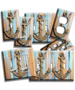 NAUTICAL ANCHOR RUSTIC WOOD LOOK LIGHT SWITCH OUTLET WALL PLATE ROOM HOM... - $9.89+
