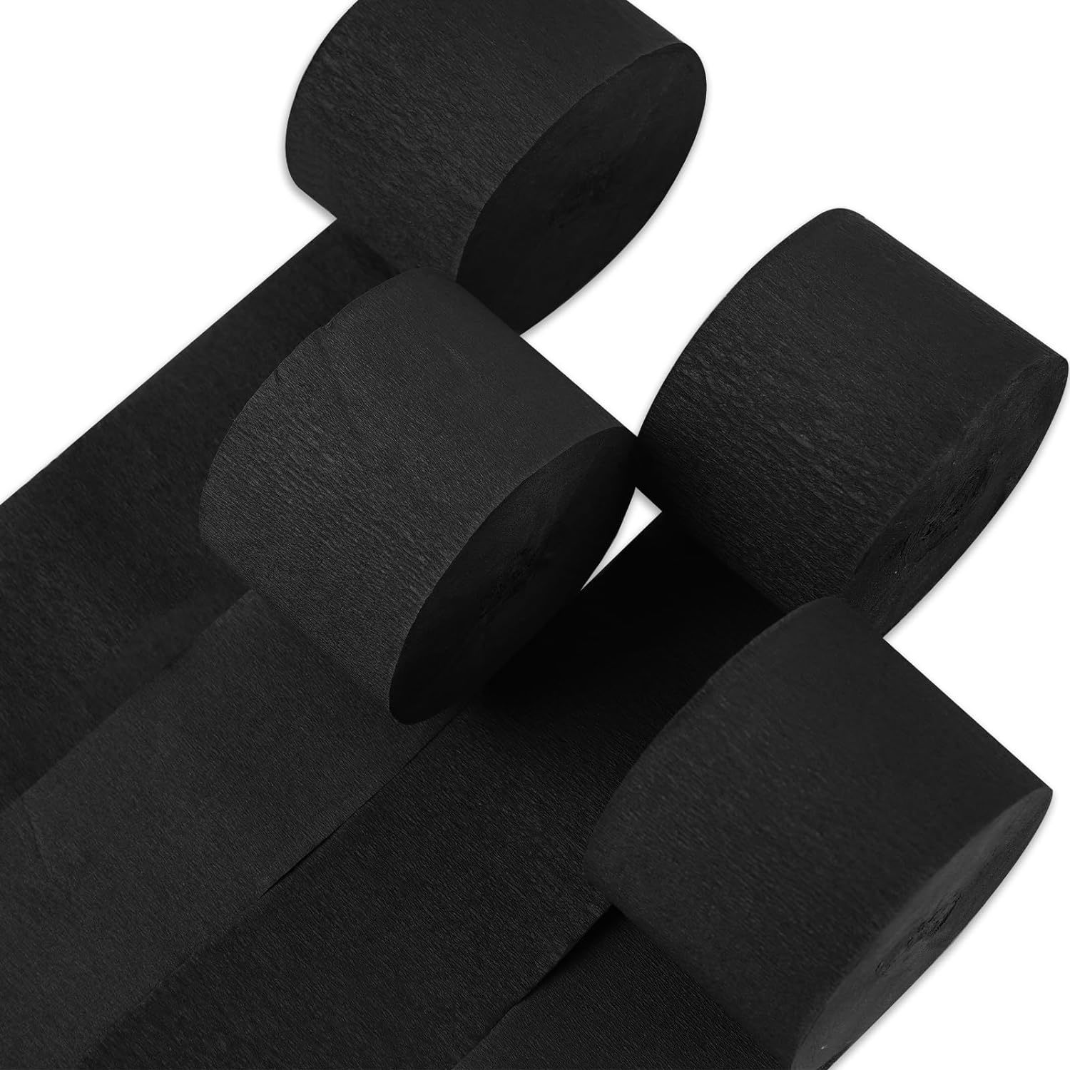 Crepe Paper Streamers 4 Rolls 328Ft, Pack Of Crepe Paper Black