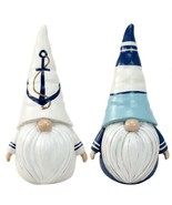 Nautical Gnome Figurines Set of 2 Resin with Blue White Accents 9.5&quot; High - $56.42