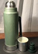Stanley, Other, Vintage Stanley Thermos Vacuum Bottle Green With Cup  Stopper Big 32oz Guc