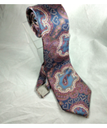 Christian Dior Silk Necktie Purple Blue Paisley Made in Italy Business D... - $12.19