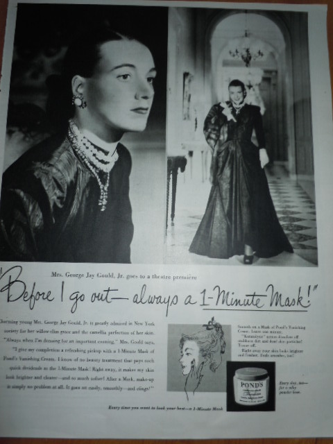 Ponds Mrs. George Jay Gould Jr. Print Magazine Ad 1947  - $5.99
