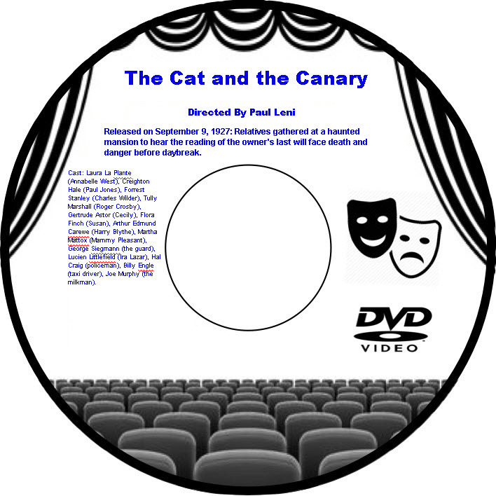 the cat and the canary 1927 dvd movie comedy laura la plante creighton hale forr