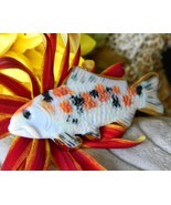 Koi Carp Goldfish Brooch Pin Ceramic Porcelain Enamel Handmade Figural - $22.95