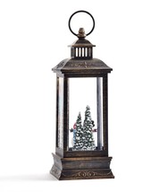 Christmas Snowman LED Water Lantern Snow Globe Glitter Lights Up 10.83" High image 2