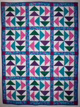 Jewel Tone Big Geese Lap/Nap Quilt - $235.00