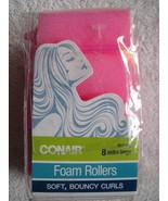 8 Conair Extra Large Foam Rollers Soft Bouncy Curls Hair Curlers Roll Cu... - $10.00