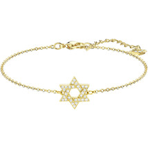 Authentic Swarovski Star Of David Bracelet, Gold Plating - $51.61