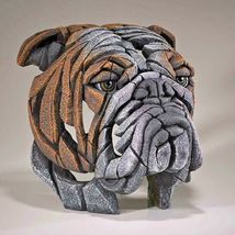 British Bulldog Bust by Edge Sculpture 12.5" High Collectible Stone Resin Brown image 7