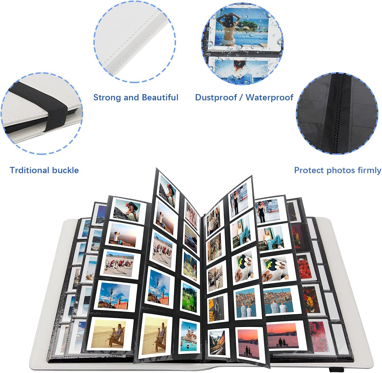Instax Photo Album, Polaroid Albums 400 Photos for Fujifilm Instax Mini, Black
