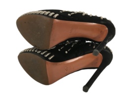 $2075 Azzedine Alaia Black Suede Silver Stud Ankle Boot Heel Shoe 38.5 Women image 7