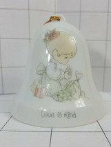 Precious Moments  Bell &quot;Love Is Kind&quot; 1985 Girl giving gift to mouse #269 - $6.95