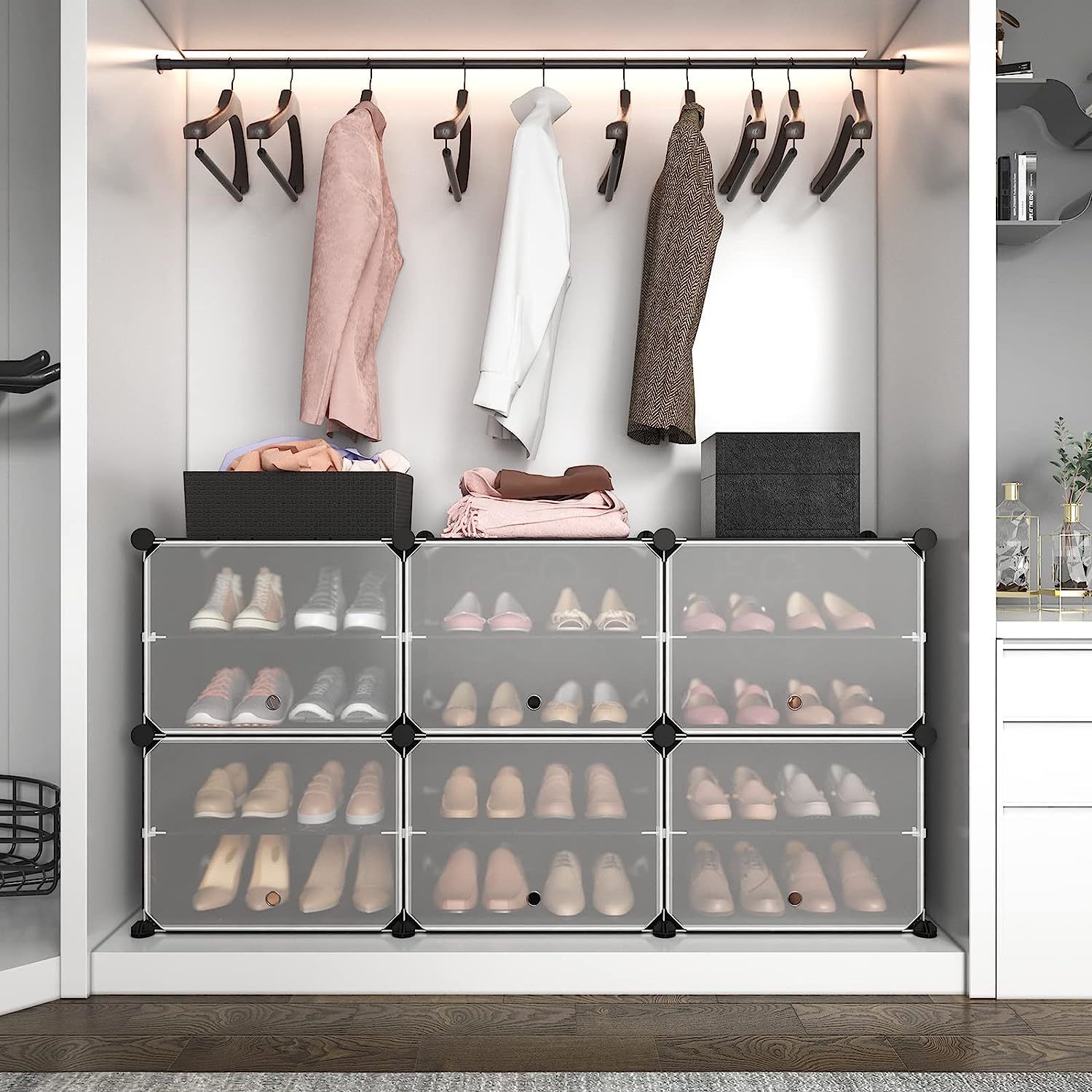 rirpuae 9-tier shoe rack storage organizer, shoe shelf for holds 50