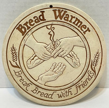 Vintage Clay Bread Warmer Signed Lyn Ulick 1989 Break Bread With Friends - $11.61