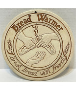 Vintage Clay Bread Warmer Signed Lyn Ulick 1989 Break Bread With Friends - $11.61