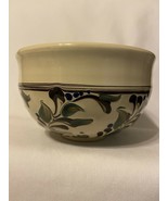 Stoneware Pottery Bowl Brown Blue Green Cream Raised Swirls Signed Susi - $16.99