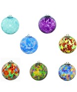 New Mouth-Blown Mottled Art Glass Friendship Ball Heart Ornament 4 or 5 ... - $23.95