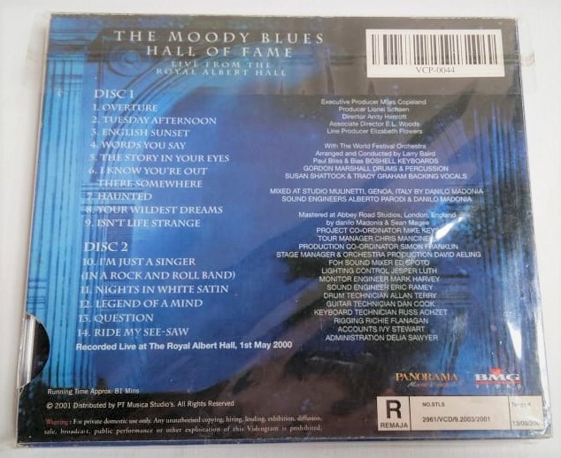 The Moody Blues Hall Of Fame Live From The Royal Albert Hall Video Cd Vcd 2x All Other Formats 3853