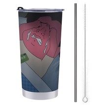 Mondxflaur Cute Steel Thermal Mug Thermos with Straw for Coffee - $20.98