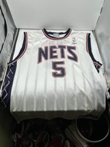 Reebok Authentic NBA New Jersey Nets Jason Kidd #5 Jersey White Size XL Rare VTG - $34.64