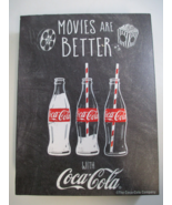 Coca-Cola Wooden Sign Movies are Better Retro Bottle Black - $9.65