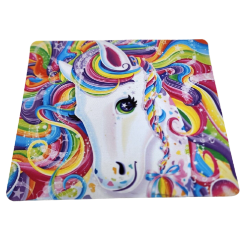 Primary image for LISA FRANK COLORFUL WHITE HORSE / PONY RAINBOW HAIR MOUSE PAD STARS USED