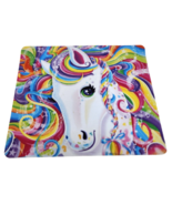 LISA FRANK COLORFUL WHITE HORSE / PONY RAINBOW HAIR MOUSE PAD STARS USED - $18.70