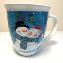 Royal Norfolk Snowman Couple Under Mistletoe Coffee Mug - $11.99