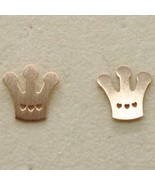 925 STERLING ROSE SILVER &quot;LE FAVOLE&quot; CROWN EARRINGS, TALE SATIN, MADE IN... - $29.00