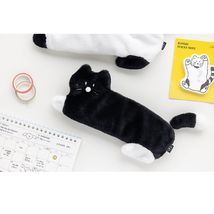 Little Paper Cat Kitty Pencil Pen Case Pouch Korean Character Design (Black) image 3