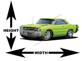 1969 Dodge Dart GTS Sublime Lime Muscle Car Wall Art Decal - $42.00+