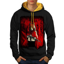 Girl Hunter Wild Fantasy Sweatshirt Hoody Scary Wolf Men Contrast Hoodie - $23.99