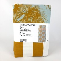 Ikea ANGLATRUMPET Twin Duvet Cover & 2 Pillowcases Bed Set Palms/Stripes New - $58.31